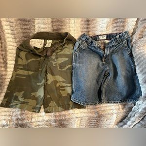 Size 6 shorts, 1-camo & 1-denim